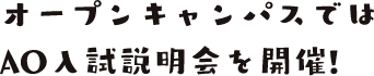 オープンキャンパスではAO入試説明会を開催!